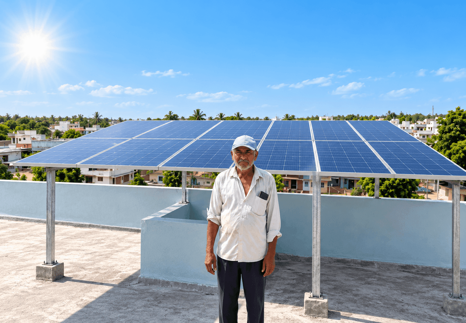 4kW Rooftop Solar Installation — Junagadh