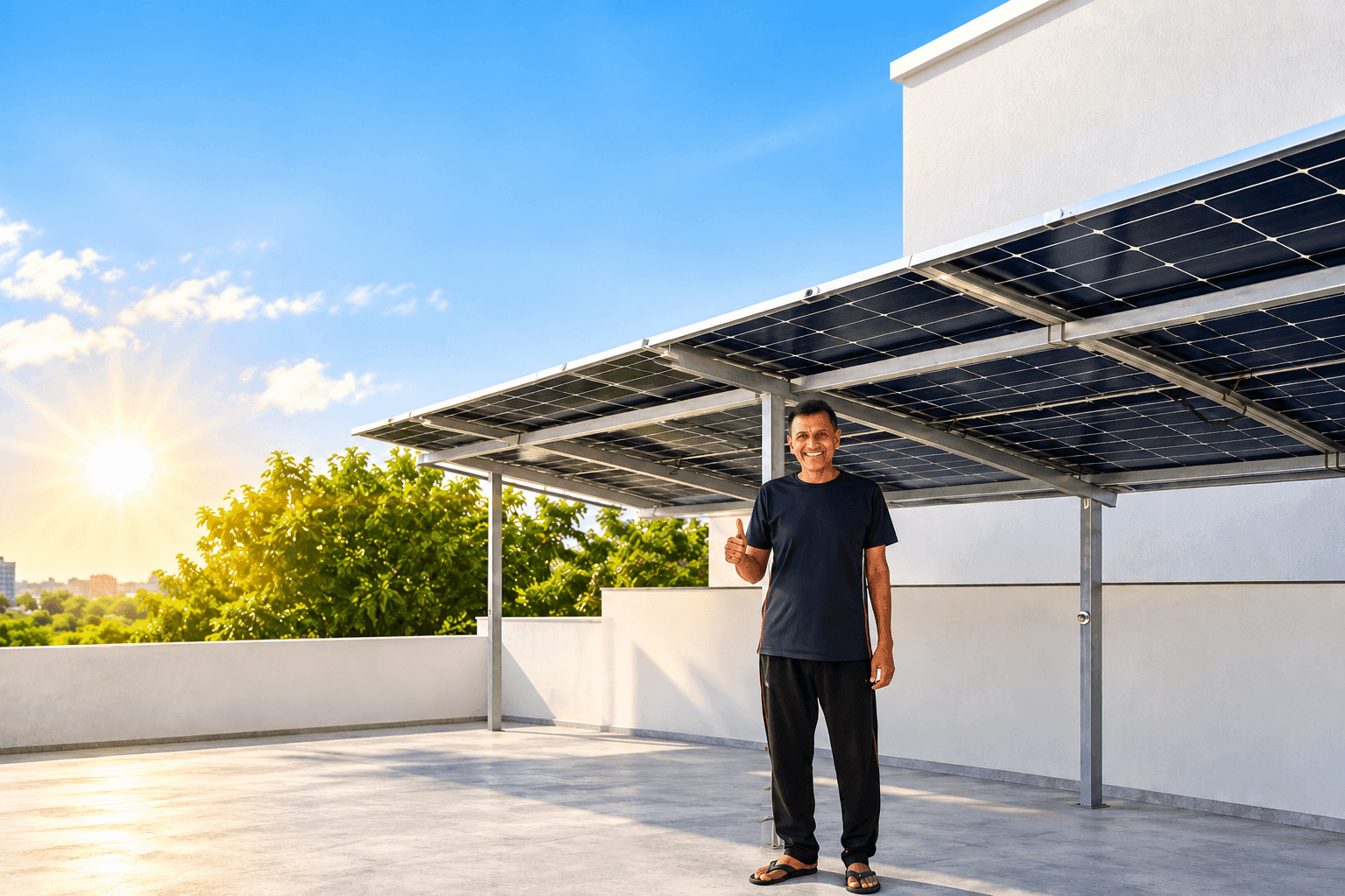 5kW Rooftop Solar Installation — Kodinar